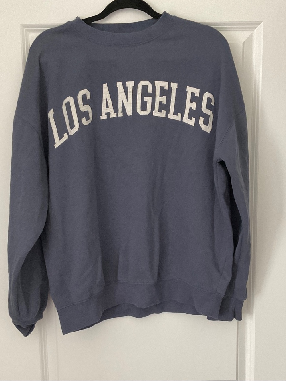 Reflex Los Angeles Pullover Sweater in Slate Blue with White Lettering